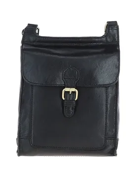 Women's Vintage Small Leather Travel Shoulder Bag in Black - Black - Size: One Size - Ashwood Leather - FashionsVida