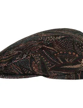 Corduroy Paisley Flat Cap Zechbauer by - bordeaux - Size: L (58-59 cm) - Mayser - FashionsVida
