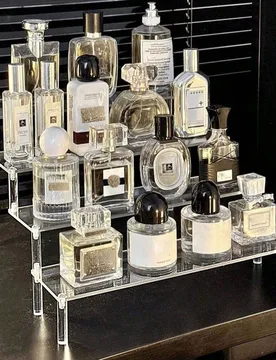 Pieza Soporte de exhibición de acrílico transparente de 1 a 5 niveles, organizador de maquillaje, soporte de acrílico para perfumes, soporte para c - Shein - FashionsVida
