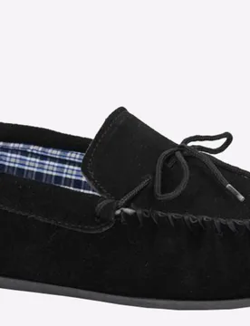 Bruce Leather Slipper Mens - Black - Size Uk 11 - Mokkers - FashionsVida