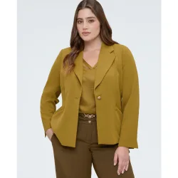 Blazer de mujer estructurado con botón joya cierre de botonadura sencilla