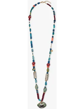 Collar largo con cuentas y abalorio de ojo decorativo - Parfois - FashionsVida
