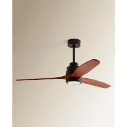 Ventilador de techo con luz LED y Motor DC Son Bou y madera