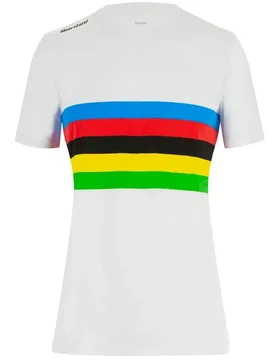 Maglietta A Maniche Corte Official Uci Rainbow 2025 Print - Santini - FashionsVida