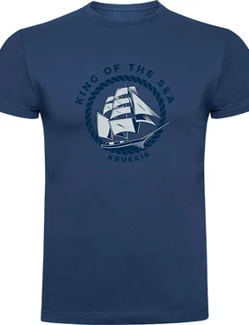 King Of The Sea Short Sleeve T-shirt Denim Blue M Men - Kruskis - FashionsVida