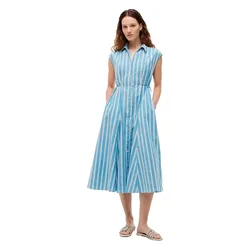 Robe Midi Sans Manches Summer Cotton Dark Night Navy / Ecru Ithaca L