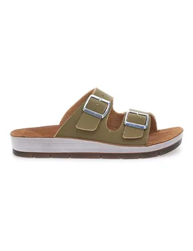 Ciabatte Verde con Doppia Fibbia e Punta Aperta 42 CP 38 - Inblu - FashionsVida