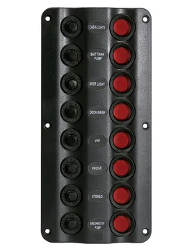 Switchpanel Wave Design 8 Switches 12v Black One Size unisex - Talamex - FashionsVida