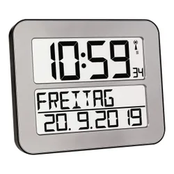 TFA Funkuhr Max silber