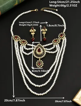 Algerian Traditional Jewelry Set ( Necklace And Earrings ) Beaded Tassel Chain Suitable for Moroccan Weddings Parties Or Festiva - Aliexpress - FashionsVida
