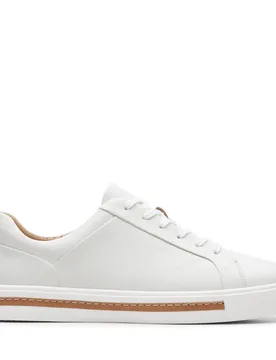 Women's Un Maui Lace White Leather Trainers Size: 5.5-Standard Fit - White - Size: 5.5-Standard Fit - Clarks - FashionsVida