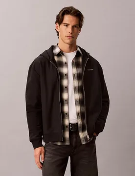 Sudadera con cremallera Hombre felpa con micro logo - Calvin Klein - FashionsVida