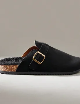 Pantuflas cerradas de punta negra para hombre, otoño e invierno EUR41 - Shein - FashionsVida