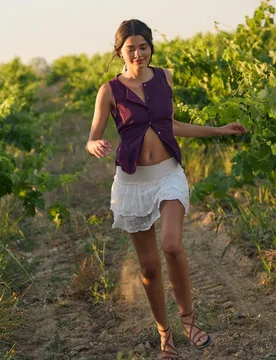 Weste mit Knöpfen Violett XS - Stradivarius - FashionsVida