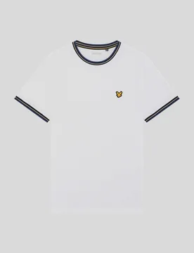 Men's Sports Tipped T-Shirt White - Lyle & Scott - FashionsVida