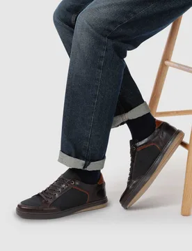 Leather Lace Up Trainers Brown male - Jones Bootmaker - FashionsVida