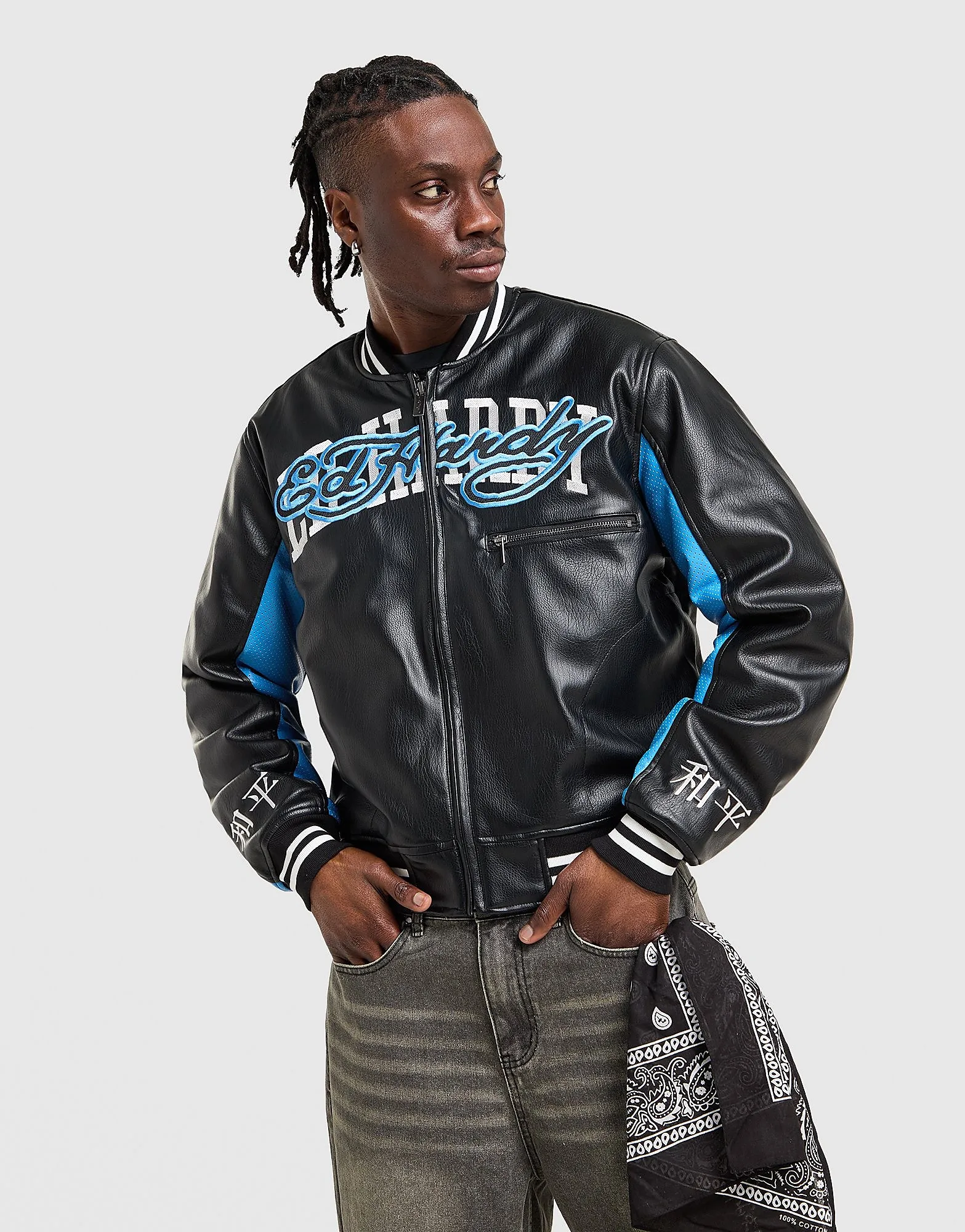 Varsity Bomber Jacket - Herren, Schwarz - male - Size: M - Ed hardy - FashionsVida
