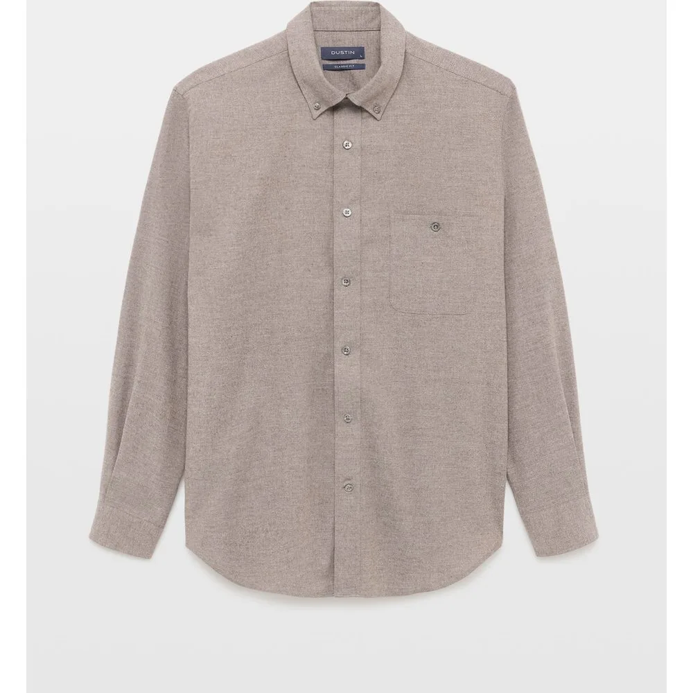 Camisa villela algodón melange lisa - Dustin - FashionsVida