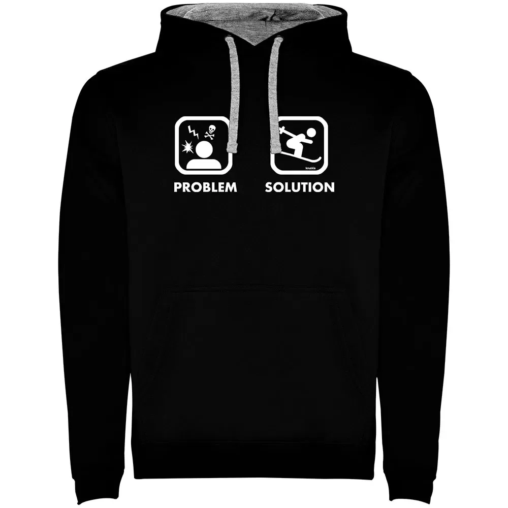 Sweat à Capuche Problem Solution Ski Two-colour Black / Grey 3XL - Kruskis - FashionsVida