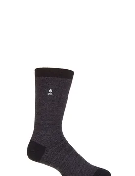 Mens 1 Pair SOCKSHOP 1.0 TOG Ultralite Striped, Argyle and Patterned Socks Budapest Heel & Toe Charcoal 6-11 Mens - Grey - Size: 6-11 Mens - Heat Holders - FashionsVida