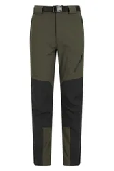 Mens Trekking Trousers Water Resistant Sun Protection Stretchy Pants Green Polyamide - Size 42 Inch