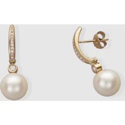 Pendientes My Wedding de oro, diamantes y perla