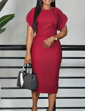A New Short-sleeved Round-neck Fashionable Elegant and Form-fitting African Plus-size Dress for European American Foreign Trade - Aliexpress - FashionsVida