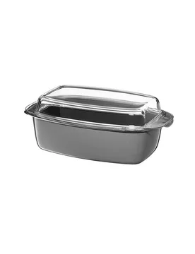 Fusiontec Mineral Bräter mit Glasdeckel, rechteckig, 32 x 21 cm Platinum gris - WMF - FashionsVida