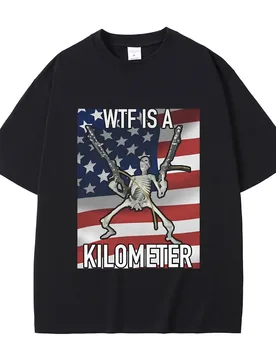 WTF Is A Kilometer Funny Skeleton Meme Graphic Print T Shirt Men Women's Fashion Casual Vintage Tshirt Male Oversized T-shirts - Aliexpress - FashionsVida