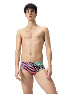 Cm Club Training Allover Swimming Brief Black / Matcha Green / Siren Red UK 28 Men - Speedo - FashionsVida