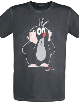 T-Shirt - Oh Oh! - S bis 3XL - für Männer - Größe 3XL - schwarz - EMP exklusives Merchandise! - Männer - male - Der kleine Maulwurf - FashionsVida