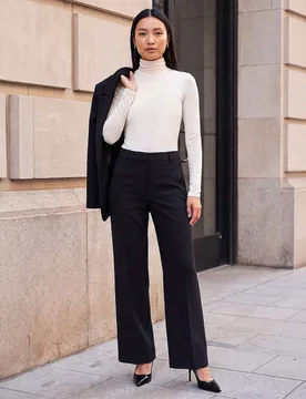 Wide Leg Trousers Black female - Roman - FashionsVida