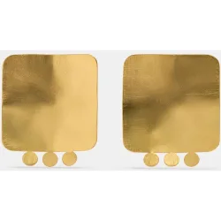 Pendientes rectangulares con abalorios colgantes