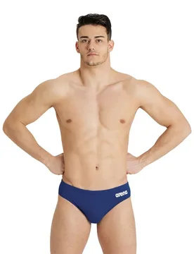 Team Swim Solid Swimming Brief Navy / White 75 Men - Arena - FashionsVida