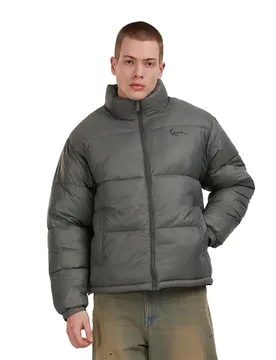 Giacca Trapuntata Small Signature Embossed Logo Grey M - Karl kani - FashionsVida