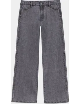 Vaquero recto de mujer con tachas - Noon - FashionsVida