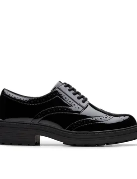 Women's Orinoco3 Derby Black Patent Derby Shoes, Lace Up Size: 7-Standard Fit - Black - Size: 7-Standard Fit - Clarks - FashionsVida