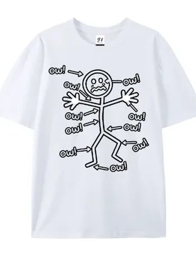 Everything Hurts Ow Stick Figure Graphic T‑Shirt Funny Sore Body Meme Casual Unisex Short Sleeve Humor Stylish Tee for Men Women - Aliexpress - FashionsVida