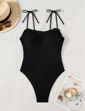 Pieza Traje de baño de una pieza con volantes elegantes y de pliegues para mujer L - Shein - FashionsVida