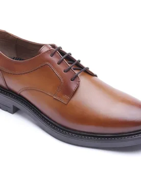 Carter Leather Mens Tan Derby Shoes - Size Uk 6 - Base london - FashionsVida