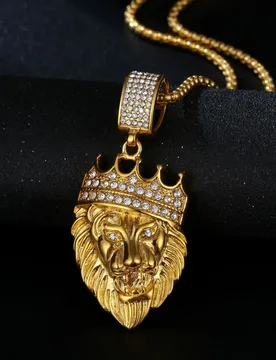 Punk Lion Head Iced Out Bling CZ Pendant Men Gold Silver Color Stainless Steel Animal Necklace for Women Fashion Jewelry Gift - Aliexpress - FashionsVida