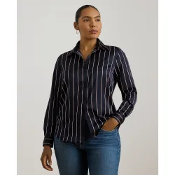 Camisa de mujer talla grande de raso