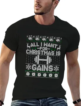 All I Want For Christmas Is Gain Fitness Ugly Sweater T-Shirt Casual Loose Fit Short Sleeve T-Shirt - Aliexpress - FashionsVida