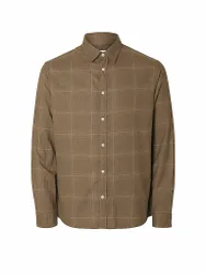 Camisa de franela Slim Fit SLHSLIMOWEN beige XXL