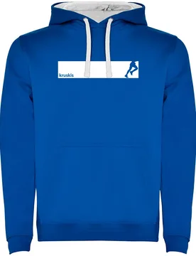 Felpa Con Cappuccio Frame Run Two-colour Royal Blue / White 2XL - Kruskis - FashionsVida