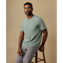 Camiseta de hombre basica lisa con bolsillo en el pecho
