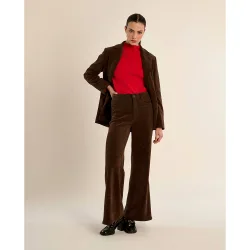 Blazer de mujer aterciopelado con cuello y solapa