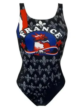 France Coq Swimsuit Black 7-8 Years Girls - TURBO - FashionsVida