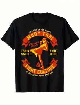 Muay Thai Training- Original Martial Arts Graphic with Fighter Design-100% cotton O-neck short sleeve printed men's T-shirt - Aliexpress - FashionsVida