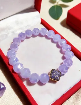 Bohemian Lavender Faceted Bead Bracelet for Women with Sparkly Crystal Charm Luxury Fashion Jewelry Party Daily Wear - Aliexpress - FashionsVida